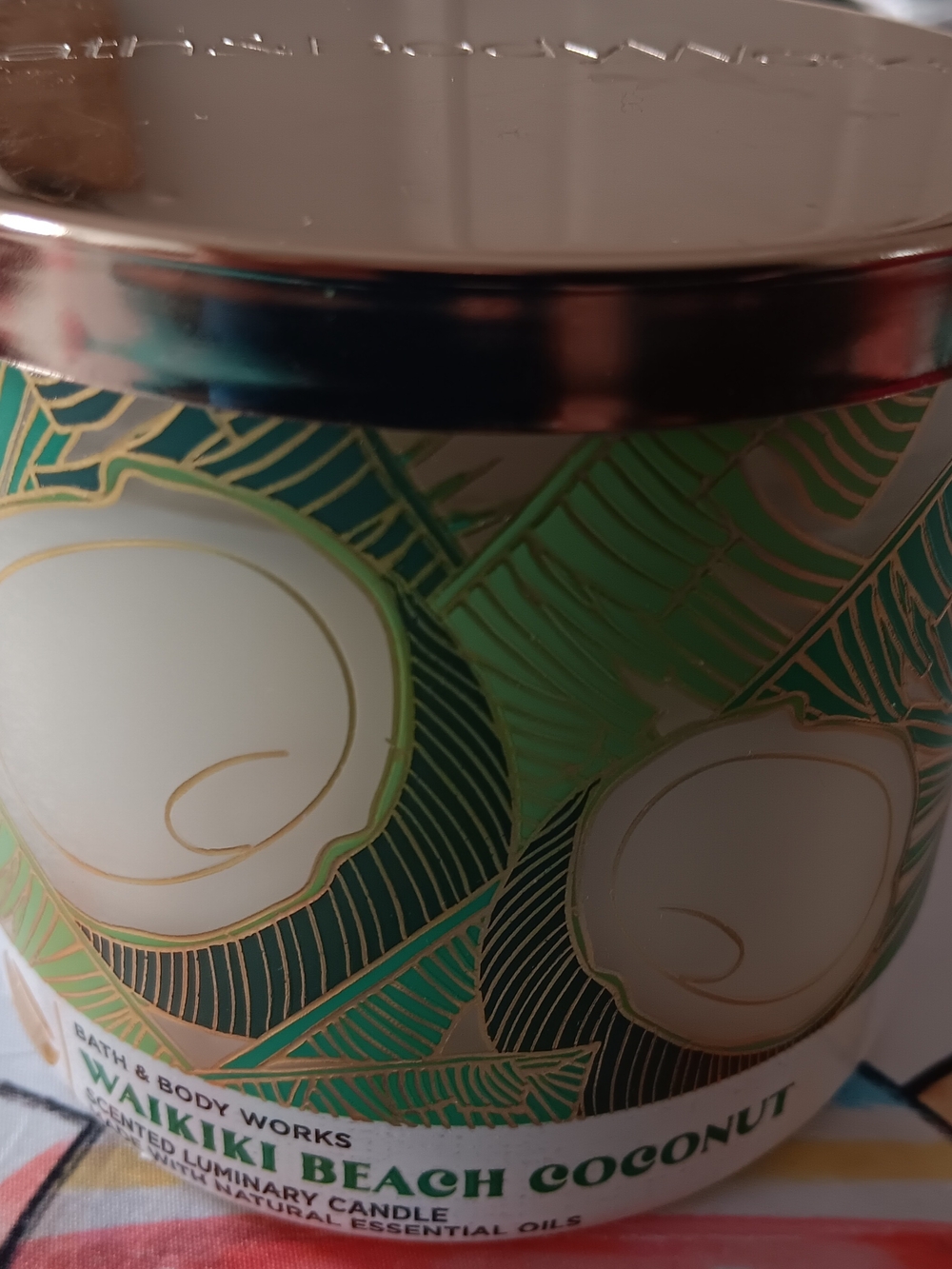 Bath & Body Works Waikiki Beach Coconut Scented Candle - Green & White